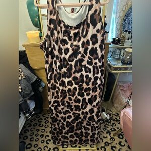 SHEIN curve leopard print maxi dress